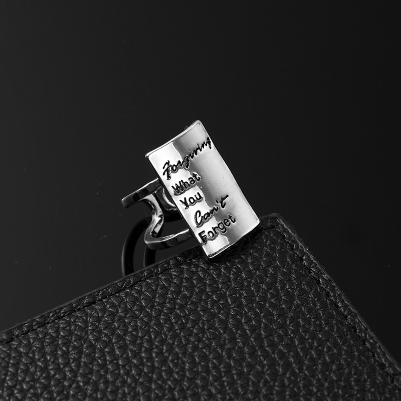Designer Ring For Women Rectangular Letter Ring Hip Hop Style_voghion.com