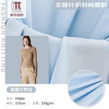 弹力天丝罗纹布料 针织莱赛尔坑条罗纹T恤面料天丝莱赛尔氨纶汗布