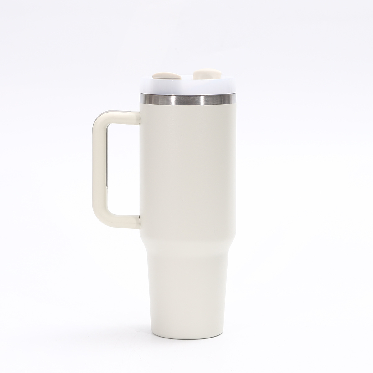Taza de coche con mango de 40oz transfronterizo Taza de aislamiento de acero inoxidable 304 de doble capa de vacío Taza de hielo de gran capacidad con pajita