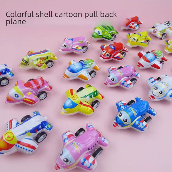 Children's small toy cartoon color Shell pull back aircraft car kindergarten small gift candy toy cross-border direct supply