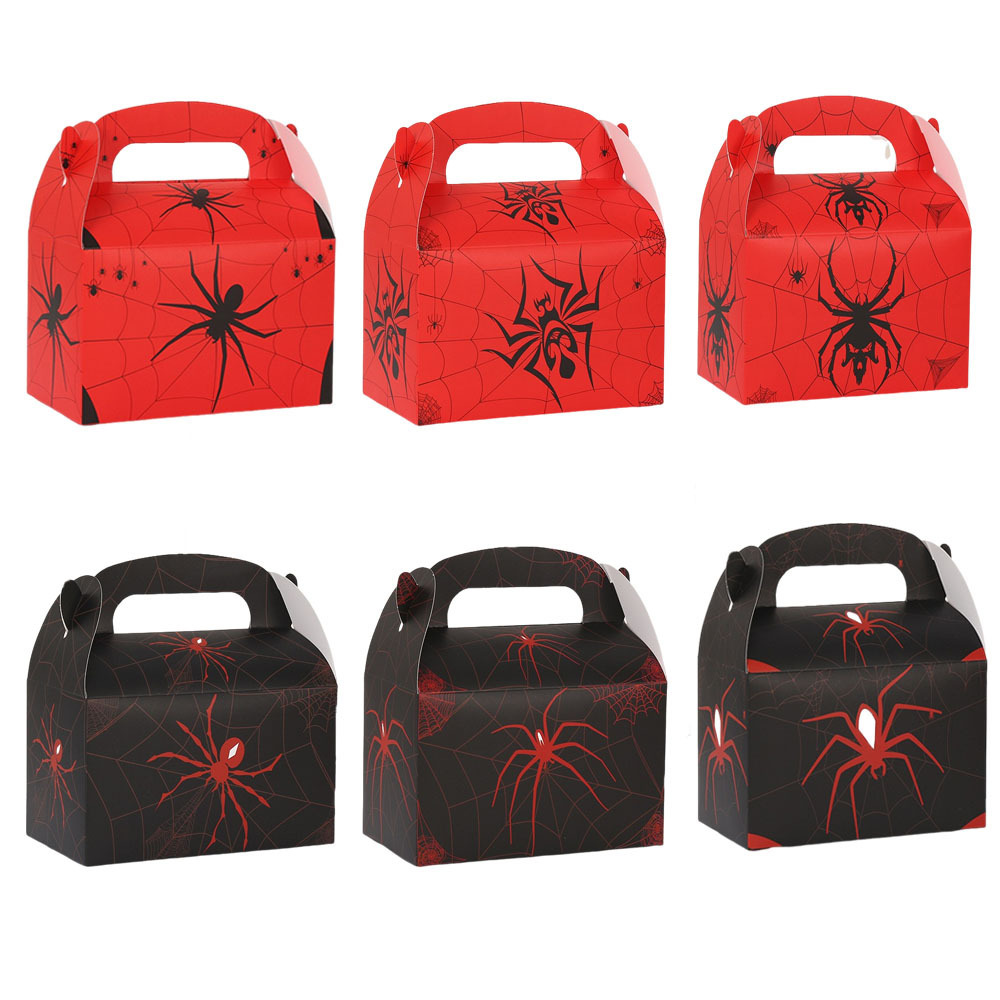 红色黑色蜘蛛侠系列糖果礼品盒牛角盒商场购物包装袋派对礼品包装