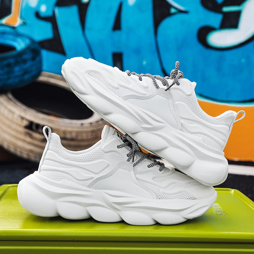 Summer breathable mesh thick-soled dad shoes new men's casual thick-soled shoes trendy sports shoes men's shoes wholesale