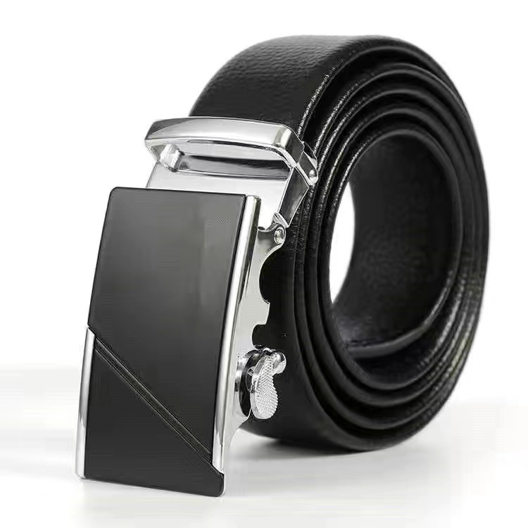 Cinturón de hombres de mediana edad, cinturón auténtico de abrazadera automática, cinturón de negocios de mediana edad de moda coreana, cinturón de negocios de jóvenes
