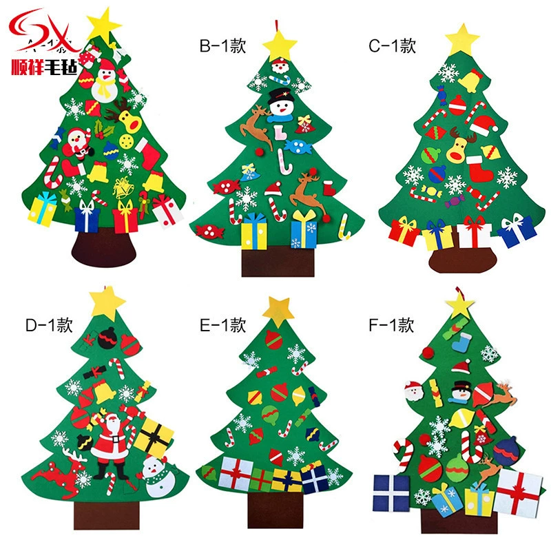 Оптовая Продажа с фабрики 2022 Новая фетровая Рождественская елка Дети DIY елка Снеговик подвеска товары