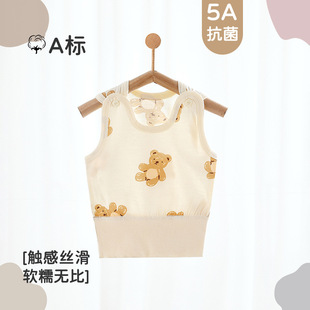 Baby Vest Summer Thin Sleeveless Belly Protection Top Newborn Home Clothes Male and Female Baby Pure Cotton Pajamas Wholesale