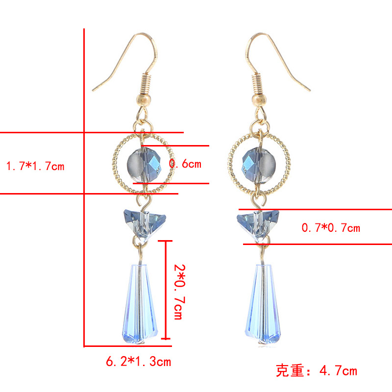 New Long Style Temperament Personality Simple Crystal Tassel Ear Hook Earrings display picture 1