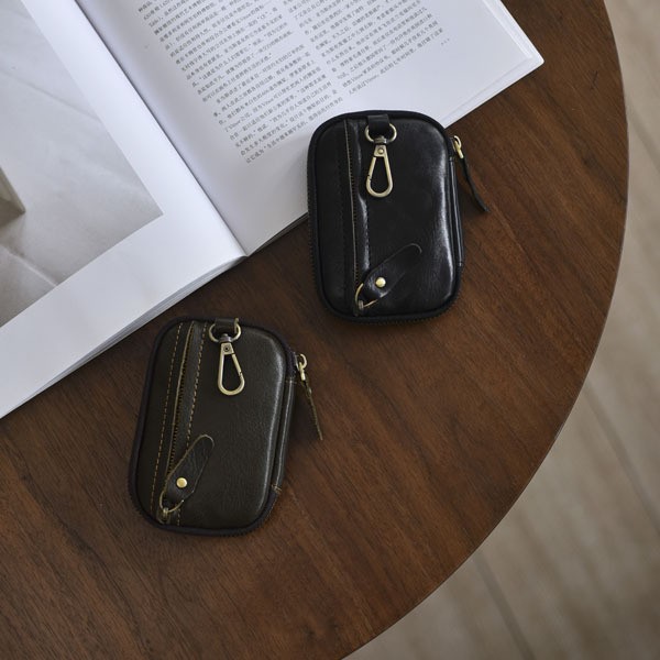 Genuine leather coin purse, multifunctional waist bag, top-layer cowhide mini key bag, small hanging bag, coin and change storage bag