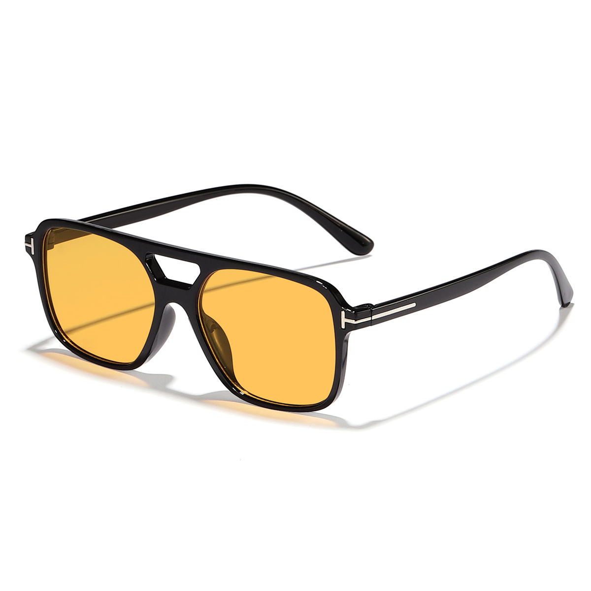 2024 nuevo europeo y americano en forma de T cuadrado doble haz gafas de sol moda retro calle tiro desgaste esencial gafas de moda