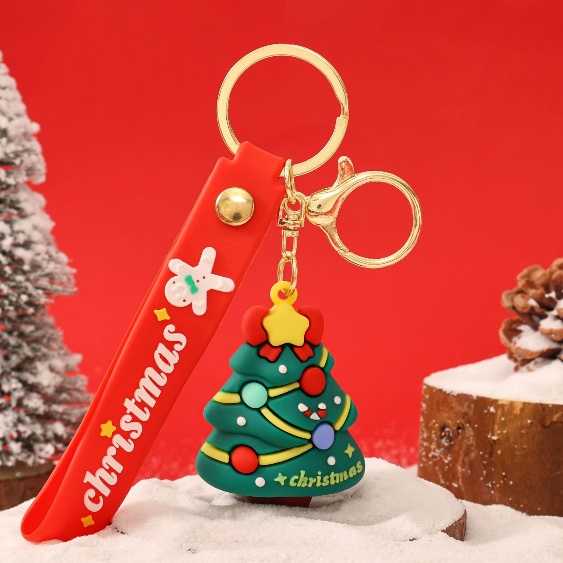 Llavero de muñeco de nieve navideño, adorable, para coche o mochila