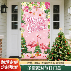2025 新しいクリスマスクリエイティブ装飾ドアカバークリスマス雰囲気シーンレイアウトクロスボーダー卸売背景カバー布