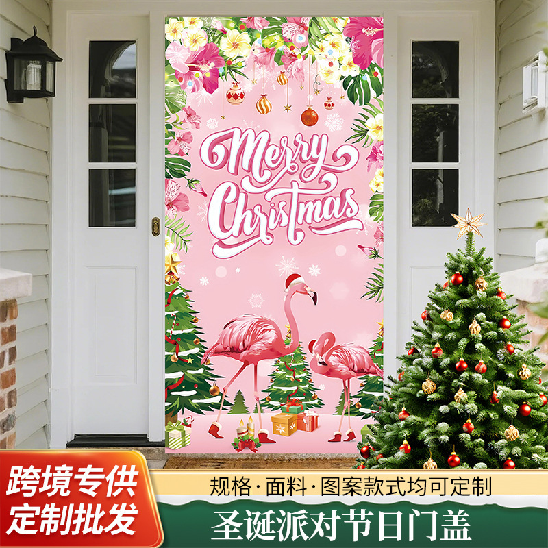 2025 新しいクリスマスクリエイティブ装飾ドアカバークリスマス雰囲気シーンレイアウトクロスボーダー卸売背景カバー布|undefined