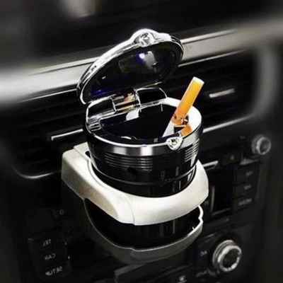 Car ashtray | Night Light - air-outlet-bracket-luxury-black-ashtray-with-light