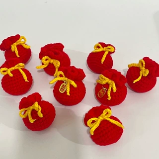 毛线钩织新年福袋成品挂件手工福袋毛线编织手工针织成品钥匙扣