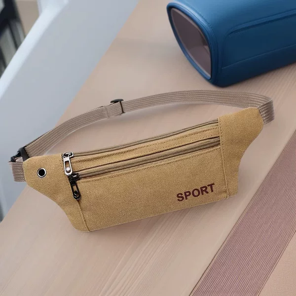 Cross-Border Men's and Women's Waist Bags, Outdoor Sports Mountaineering Bags, Canvas High-End Fitness Running Bags, Crossbody Bags