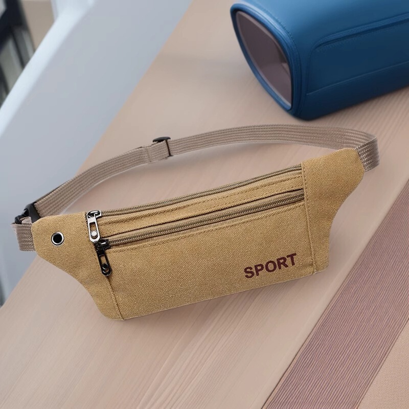 Cross-Border Men's and Women's Waist Bags, Outdoor Sports Mountaineering Bags, Canvas High-End Fitness Running Bags, Crossbody Bags