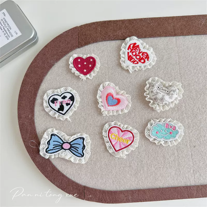 蕾丝边新手工布艺胸针卡通立体辅料可爱头饰儿童鞋袜包包帽子配件