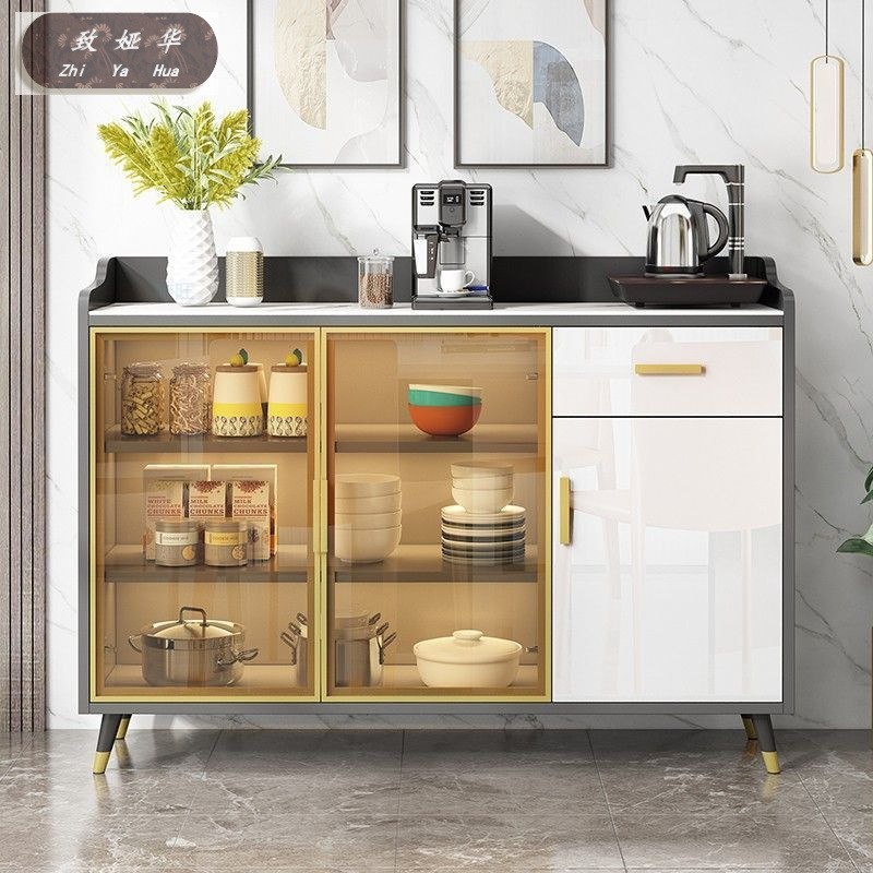 Living Room Tea Cabinet Multi-Functional Storage Cabinet Restaurant Kitchen Integrated Cabinet Home Slate Sideboard Light Luxury High-End