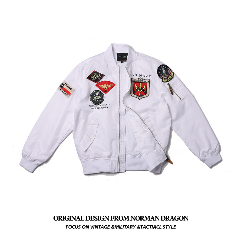 Norman Longmei military uniform USN Navy World War II spring and autumn short pilot jacket baseball uniform empty men's fashion jacket Norman Longmei military uniform USN Navy World War II spring and autumn short pilot jacket baseball uniform empty men's fashion jacket