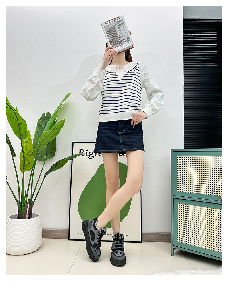Damen Stiefeletten Kaschmir High Top Plattform Freizeitschuhe_voghion.com