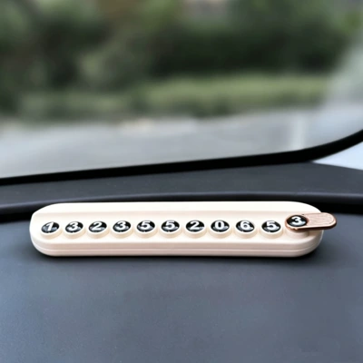 Creative Car Decoration: Nömrəli dayanma kartı - beige-individual-parking-sign-free-5-sets-of-numbers