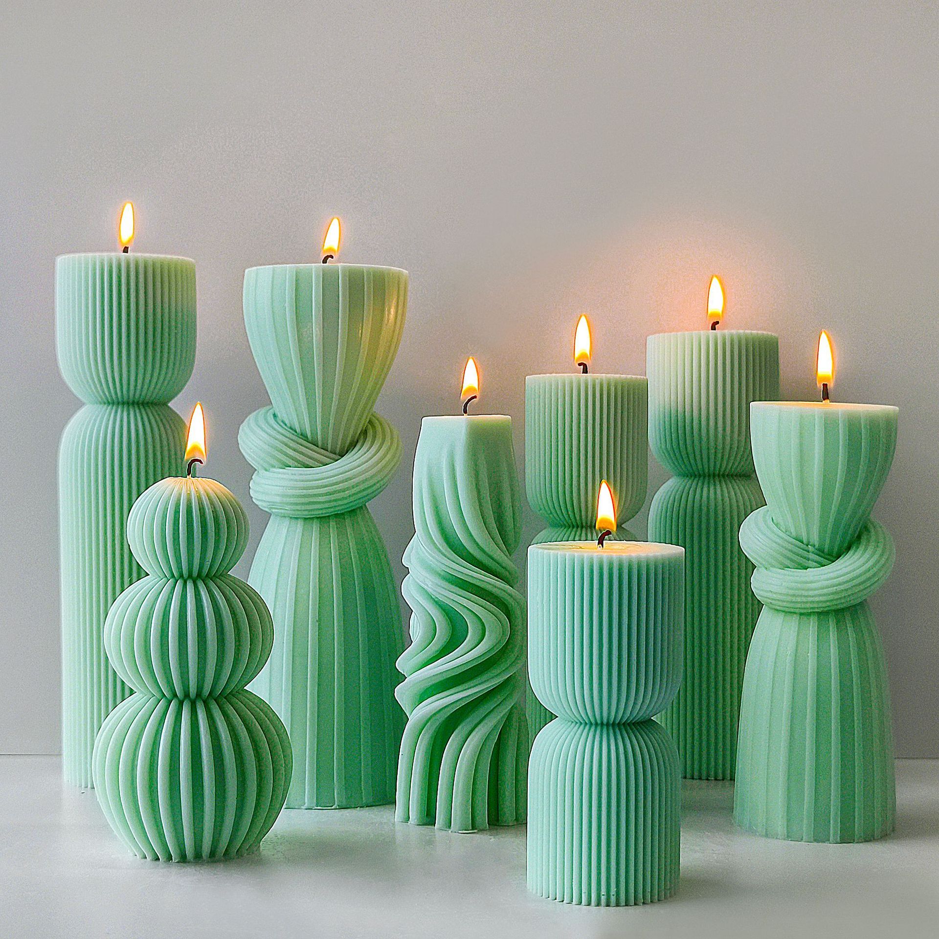 Jiahuimei geométrica aromaterapia vela silicona fragante piedra hecha a mano jabón epoxi yeso decoración molde de silicona