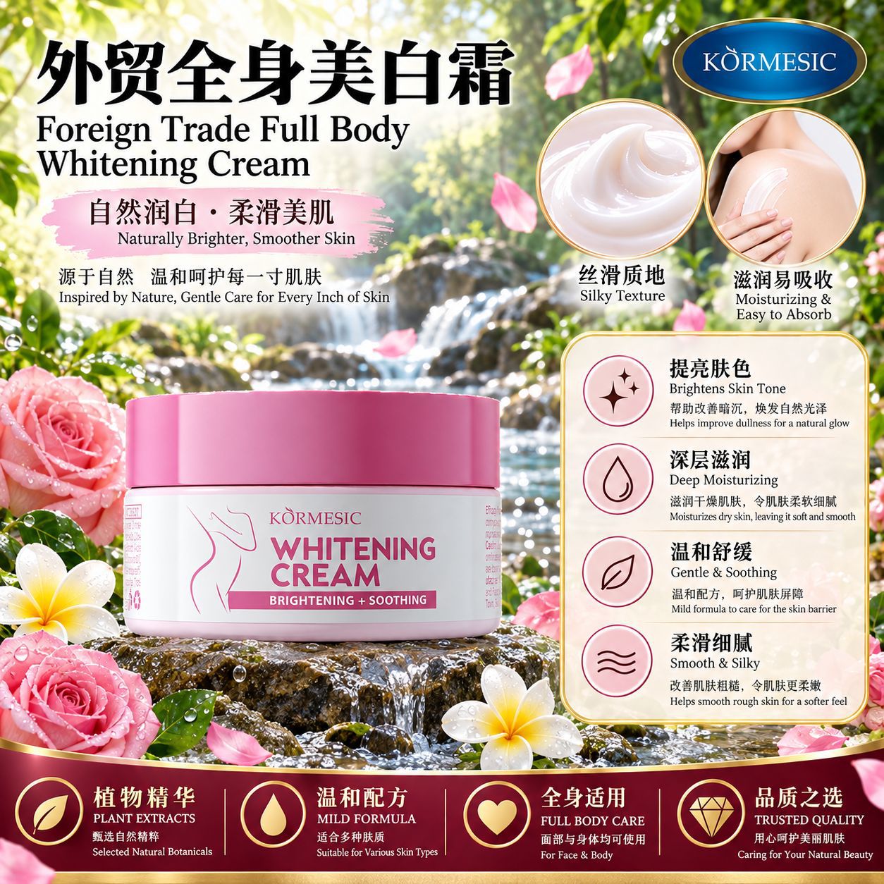 Crema Blanqueadora Corporal Hidratante para Cuidado Corporal