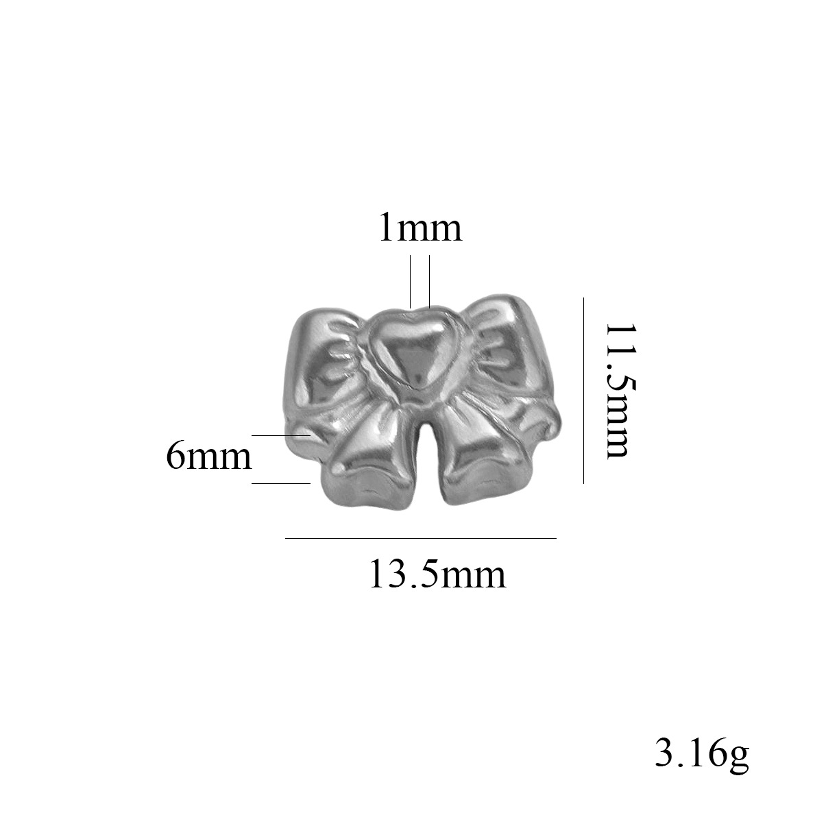 Acero inoxidable transfronterizo agujero recto fundición arco DIY material perlas pendientes para el cabello collar impermeable joyas chapadas en oro