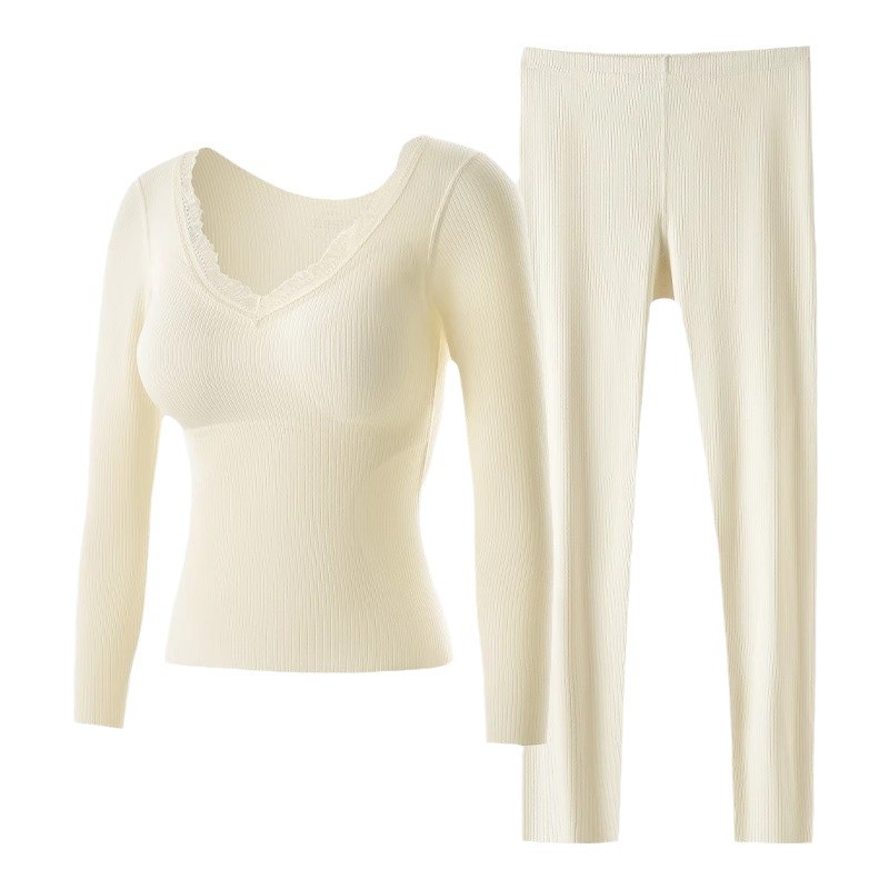 오리지널 캐시미어 타이트핏 항균 긴팔 착용-프리 브라 7A 열 컴포트 속옷 기모 두꺼운 가을과 겨울 세트