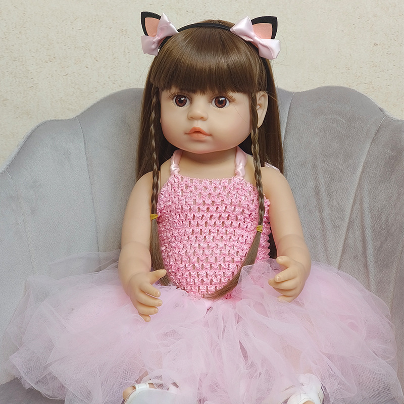 Vinilo completo 55cm simulación bebé muñeca transfronteriza nueva muñeca renacida muñeca de juguete entrega al por mayor