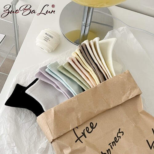 Women's Summer Pure Cotton Short Socks, Thin Mouth Ship Socks for Ladies, Japanese Style Spring and Autumn Colorful Pure Cotton Socks for Girls