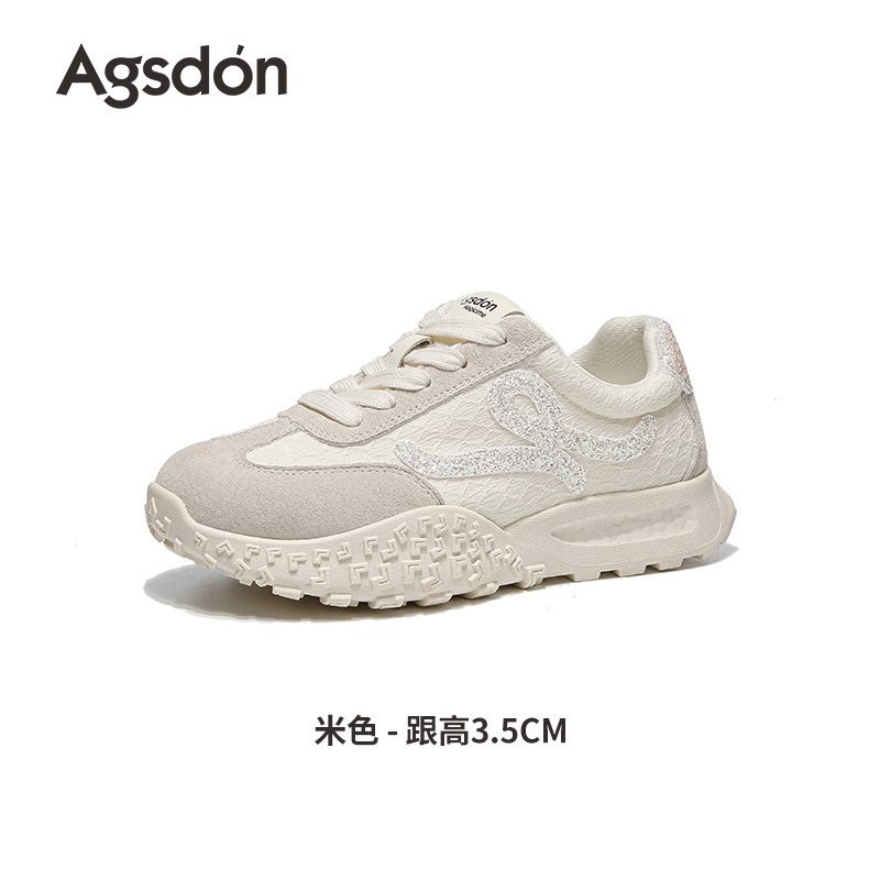 Augushiden バレエトレーニングシューズ女性のための 2025 新しい夏ワッフルフォレストシューズ厚底カジュアルスポーツ白靴|undefined