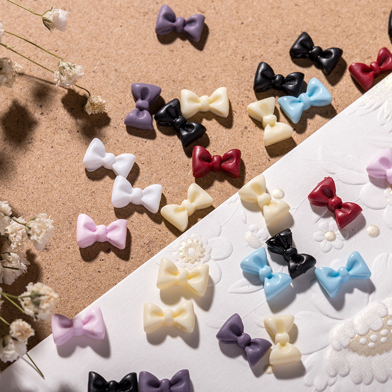 2022 New Japanese Nail Art Cyber Celebrant Bow Jewelry Cartoon Mickey Carved Art Resin Diamond 7 Color Decorative Nails