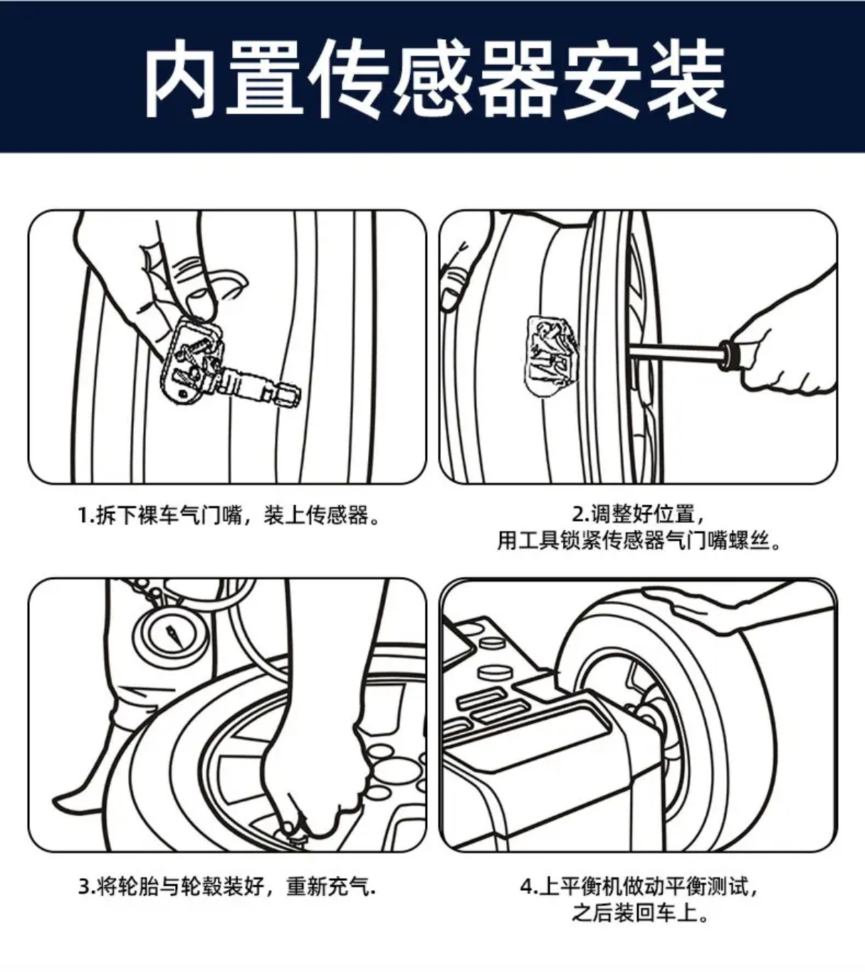 Car Tire Pressure Monitor Android Large Screen Car Real-Time Monitoring Tire Pressure and Temperature USB Tire Pressure Monitor