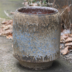 緑植寂風陶缶家庭用陶磁器植木鉢置物レトロ大口径陶磁器植木鉢景観紫砂植木鉢