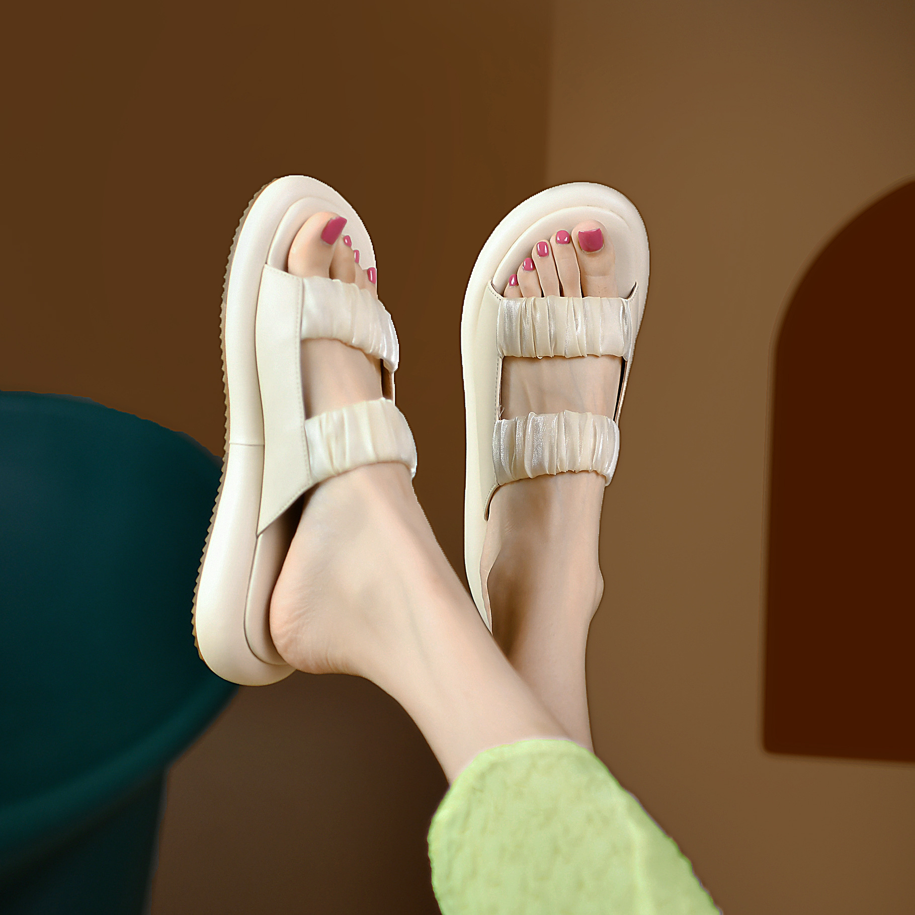 Sandálias e chinelos femininos para o verão, novos, casuais, para grávidas, com sola grossa e antiderrapante, estilo Fairy Wind, sandálias de praia_voghion.com