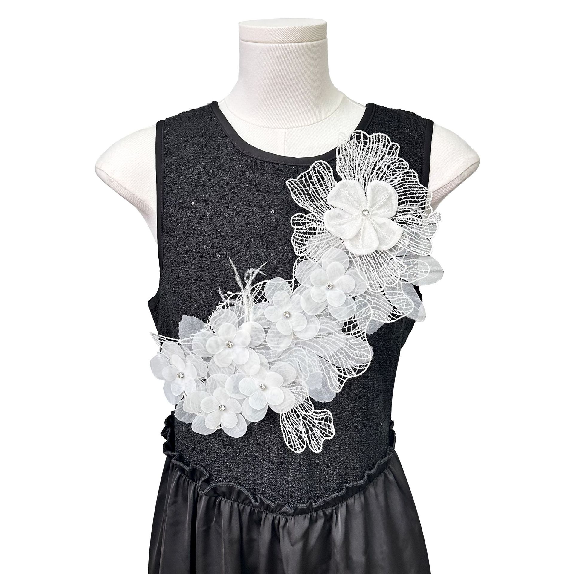 Vestido de boda encaje tridimensional perlas de clavos computadora bordado encaje flor accesorios suéter vestido accesorios de ropa