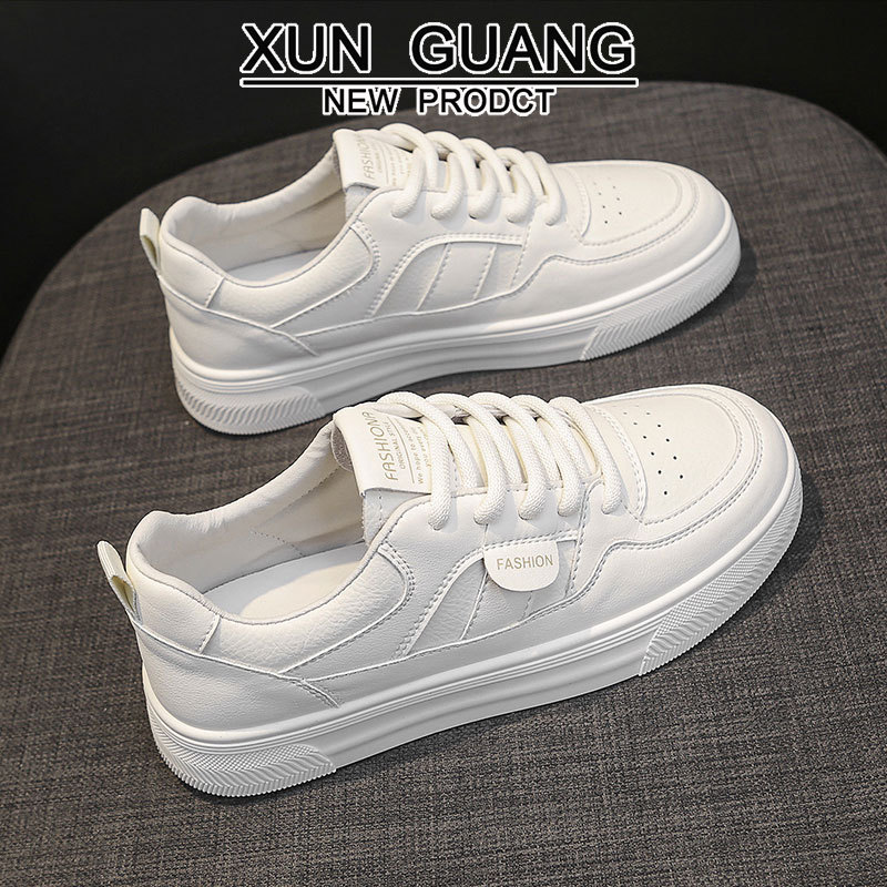White Shoes Women's 2025 New Explosions All-match Spring Genuine Leather Shoes Soft Sole Not Tired Leisure Sports Board Shoes
