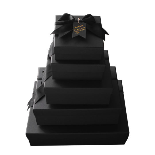 Spot wholesale black gift box rectangular bow gift box large exquisite packaging box Square gift box