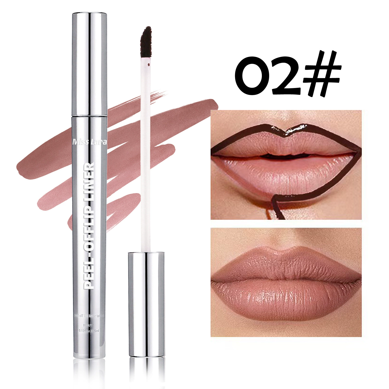Съёмный матовый блеск для губ (Miss Lara) Tear Lip Line — карандаш-кисть и прозрачная праймер, 3,5 мл