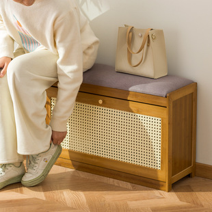 Shoe changing stool door home shoe cabinet can sit stool integrated door long stool home light luxury high-grade shoes wearing stool