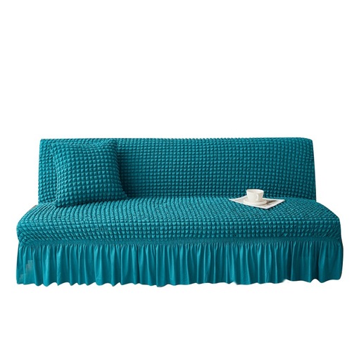 Factory direct sales seersucker solid color sofa bed cover elastic all-inclusive simple armless sofa cover wholesale