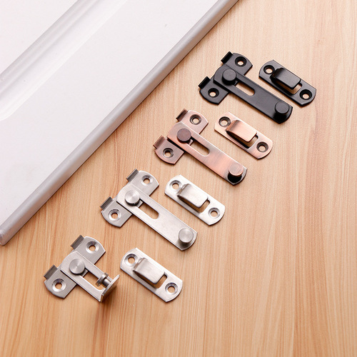 Stainless steel door buckle 90 degree right angle sliding door buckle latch pet cage safety door latch anti-theft safety lock
