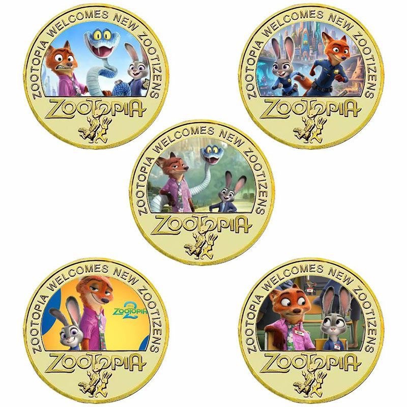 Medalla de zoo loco metal artesanía monedas de oro de color monedas de juguete recuerdo recuerdo de la colección de zoo