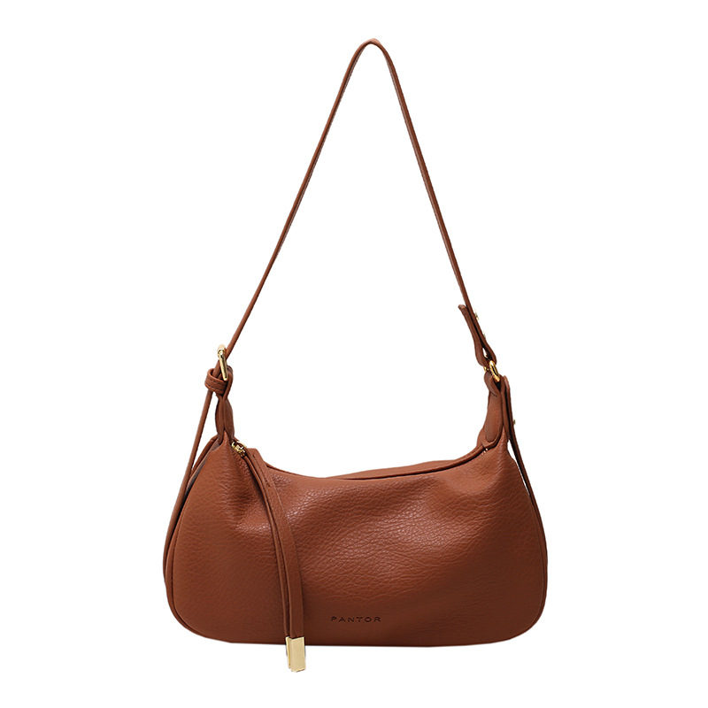 Bolso de hombro cruzado de alta calidad para mujer, nuevo estilo, con patrón de lichi, bolso de moda de nicho, tipo dumpling.