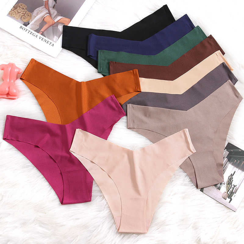 Foreign Trade Explosions Ice Silk Traceless Underwear Women's Fashion V-Cut Briefs Pearlescent Fabric Women's plus size Trousers HOT Foreign Trade Explosions Ice Silk Traceless Underwear Women's Fashion V-Cut Briefs Pearlescent Fabric Women's plus size Trousers HOT