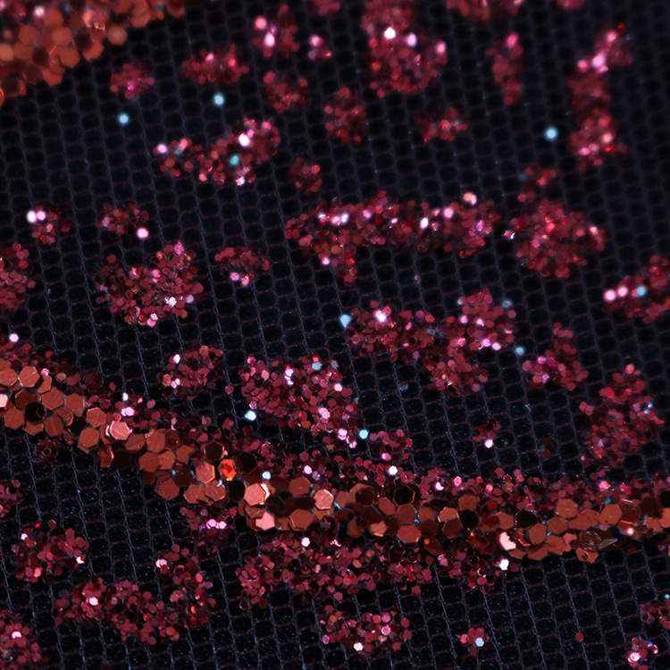 2024 nueva tela de malla de malla de encaje rociado oro alto brillo tela de vestido de boda en stock