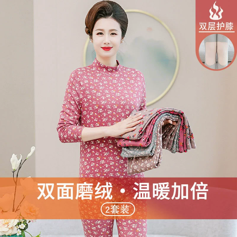 Thermal underwear for mother, trousers, velvet set, keep warm sweater for elderly, increased thickness, for middle age