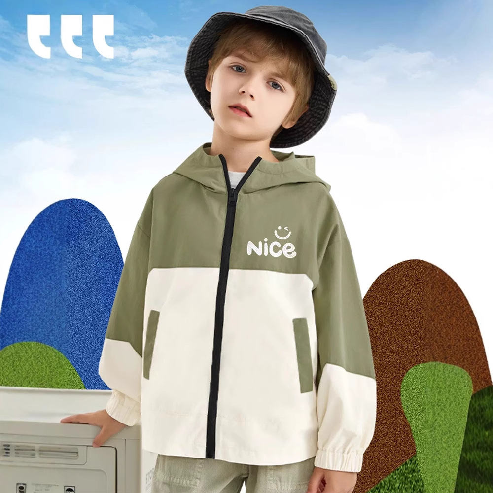 Ropa para niños Chaquetas para niños Primavera 2025 Nuevo estilo Chaquetas para niños grandes con capucha Primavera y otoño Ropa deportiva delgada Top