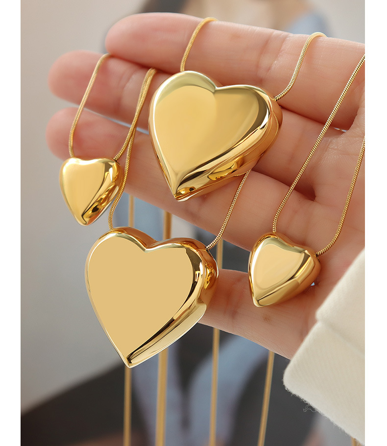 Fashion Heart Titanium Steel Plating Necklace display picture 5