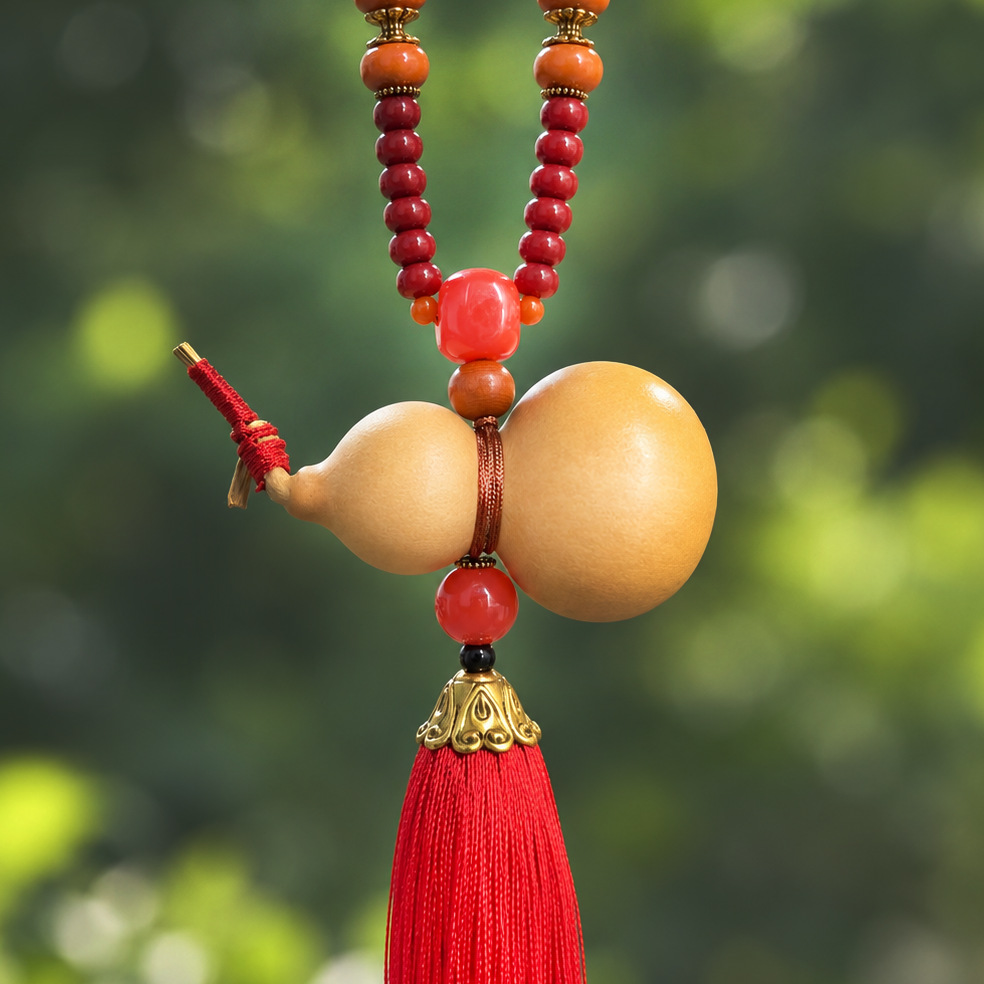 Car pendant, high-end car pendant, rosewood, oriental red, car rearview mirror ornament, for good luck, one-piece drop shipping